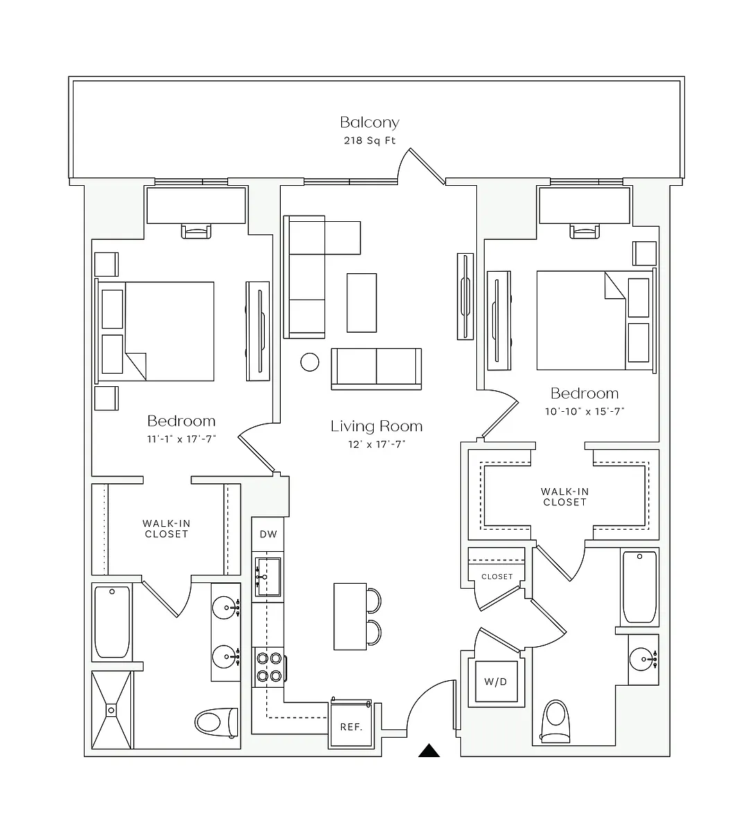 Floor plan BISBY - 2 Bedrooms Two Bathroom