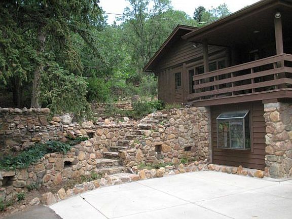 Stone steps to front