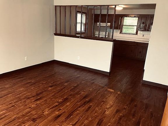 View of Living Room and Kitchen from front door.