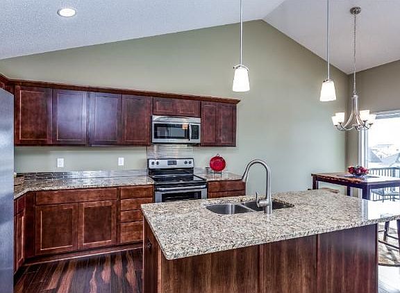 Kitchen with granite counters