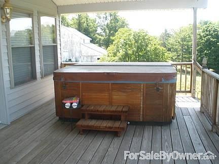French doors and hot tub