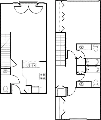 Floor plan 2 Bedroom TH -1181