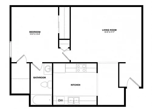 Floor plan 1X1 900