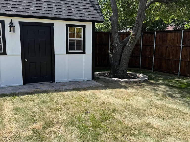 Backyard, separate storage area