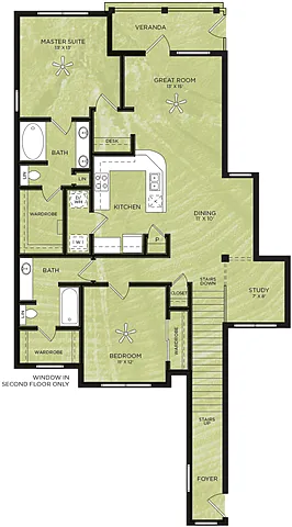 Floor plan B10: 2 Bed 2 Bath