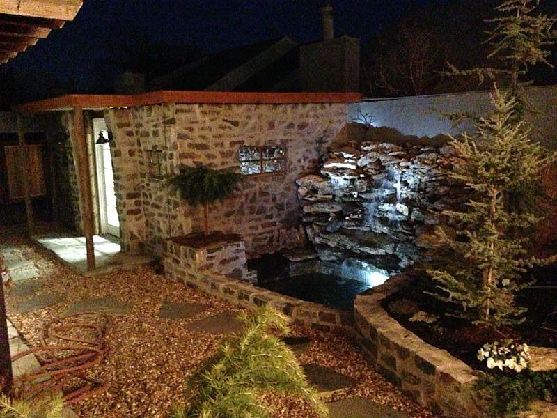 Waterfall in backyard