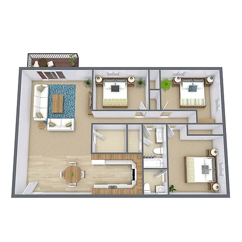 Floor plan Three Bedroom 315A