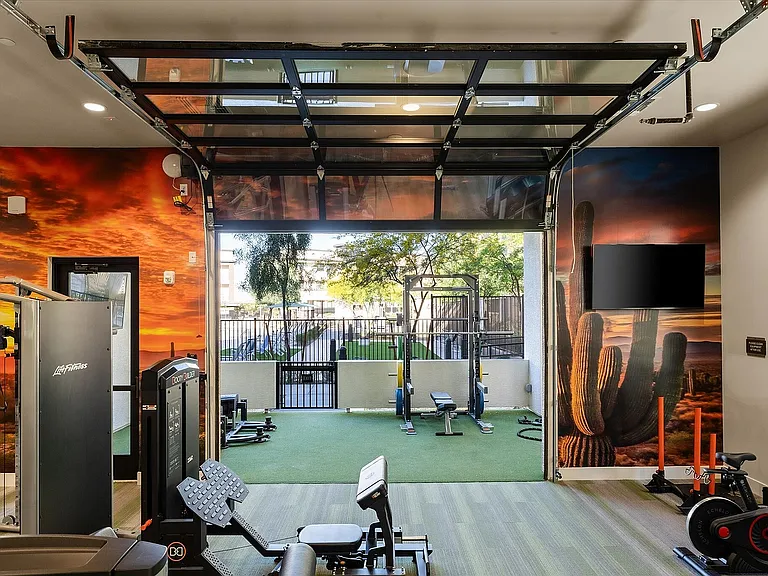 Fitness Center with Pool View