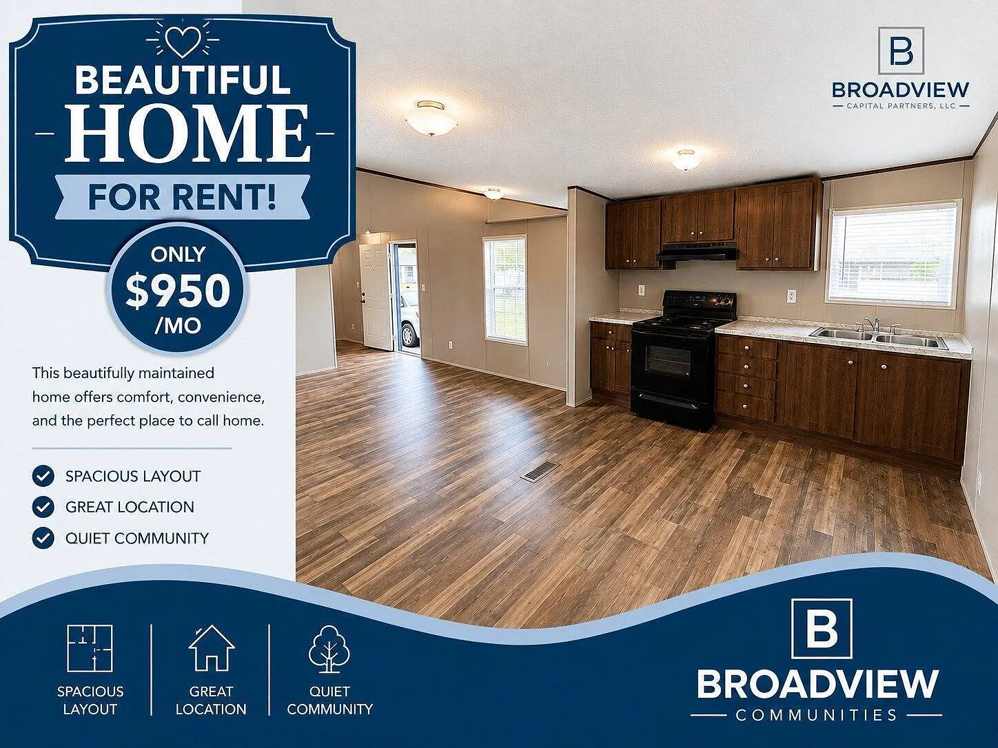 3 bed, 2.0 bath, $950 — Photo 1