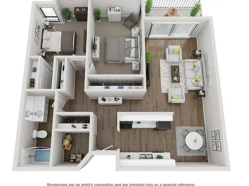 Floor plan Two Bedroom One Bath