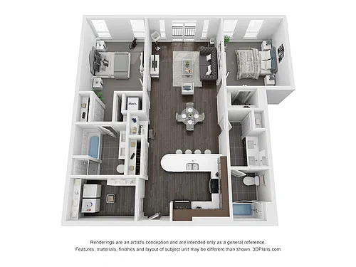 Floor plan 2 Bedroom C