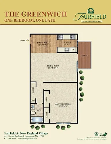 Floor plan The Greenwich One Bedroom Lower