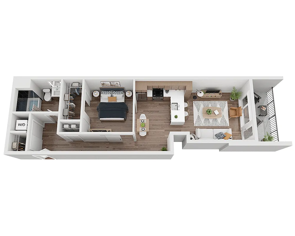 Floor plan One Bedroom A1C1