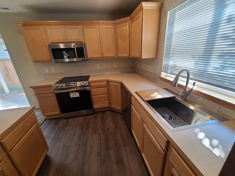 Matching stainless appliances.