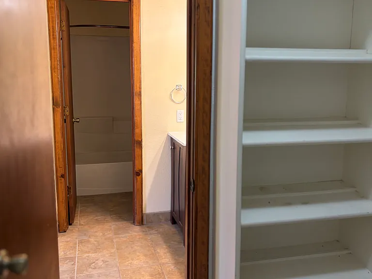Master bedroom closet and bathroom