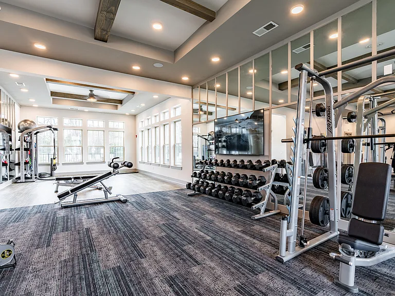 Fitness Center with Cardio and Strength Training Equipment