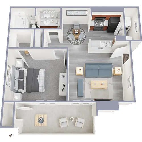 Floor plan Junior 1 Bed 1 Bath