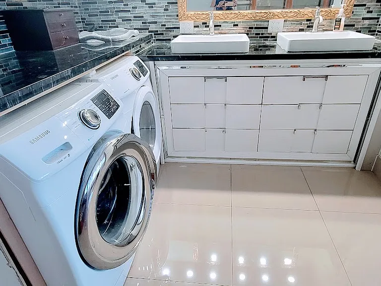 washer and dryer in the unit.