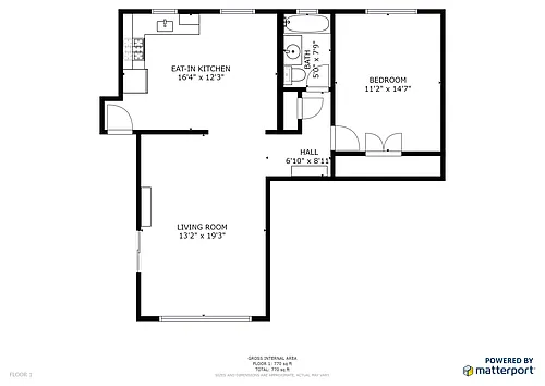 Floor plan One Bedroom
