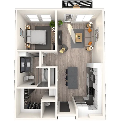 Floor plan A6 1x1 720 SF-FP