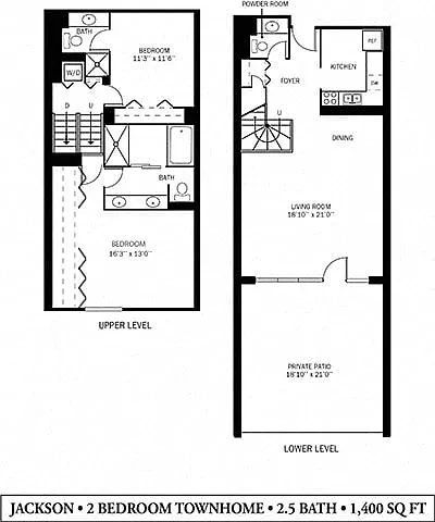 Floor plan Jackson Townhouse