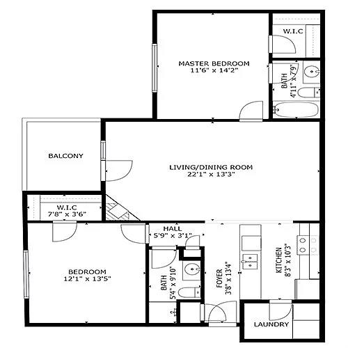Floor plan 2 bedroom