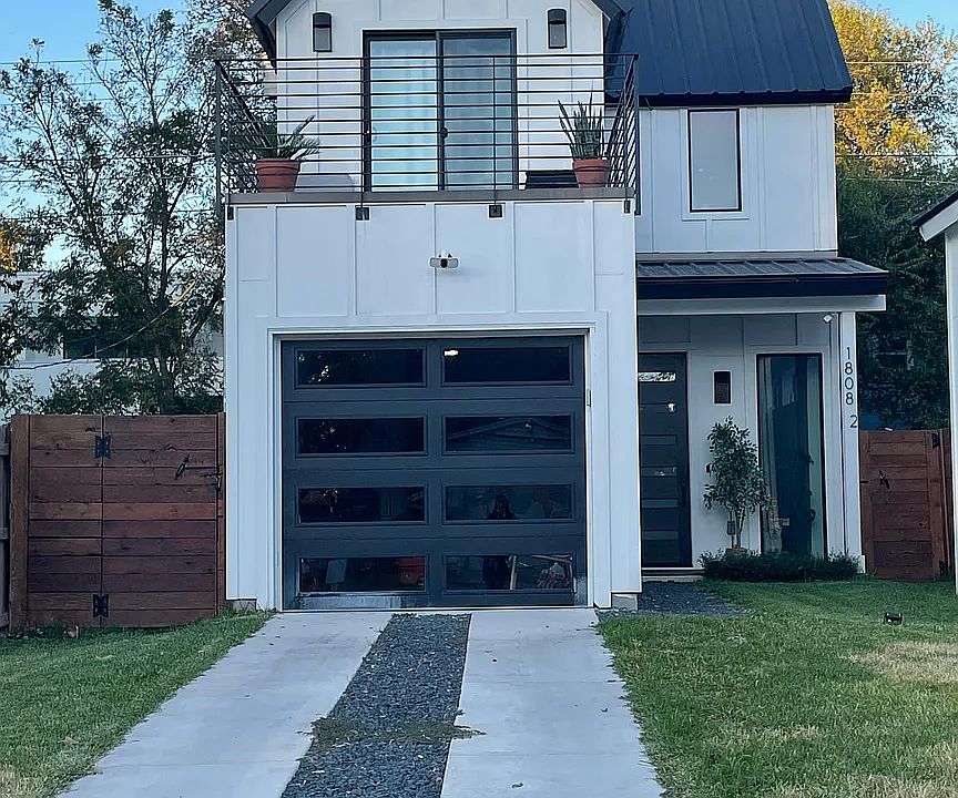 front view with garage access