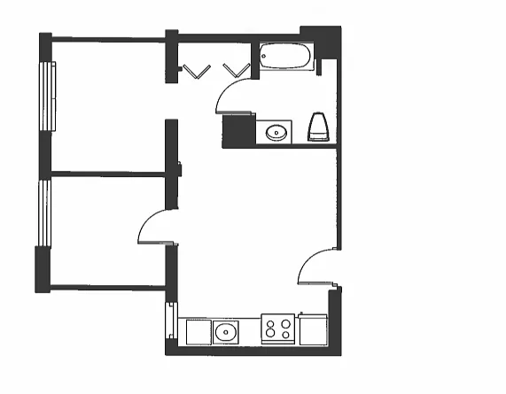 Floor plan 1 Bed 1 Bath - A1Z