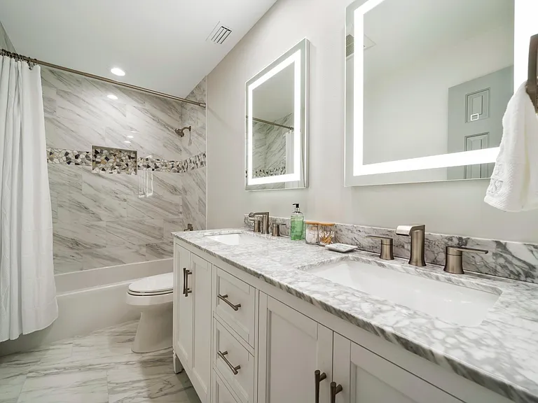 Master Bath with Double Sink and Tub with Shower