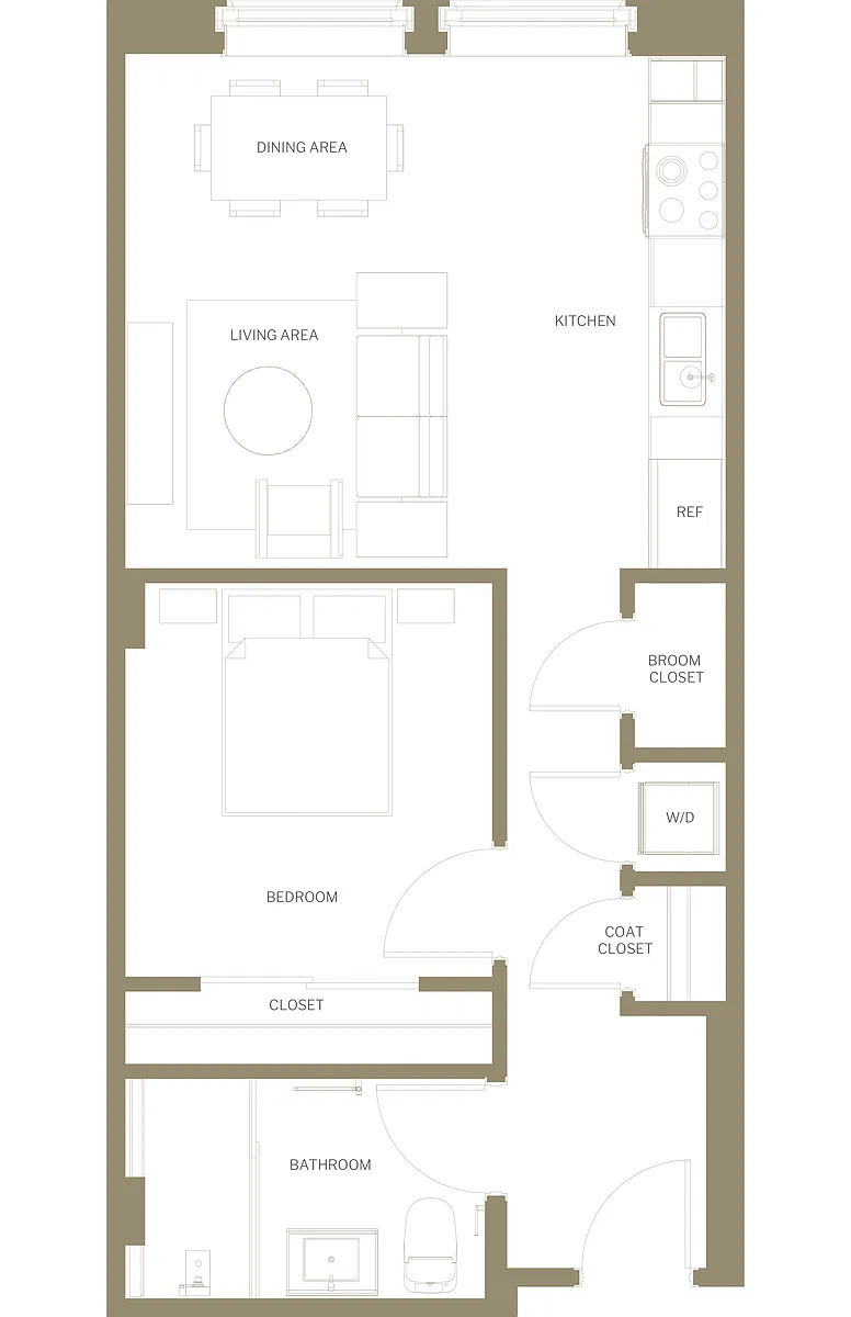 Floor plan One Bedroom B