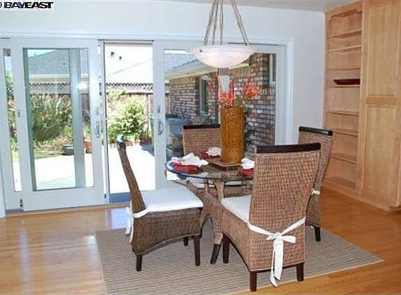 Dining leading to backyard