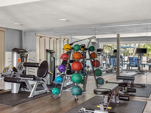 Stay active with a fully equipped fitness center right at home.