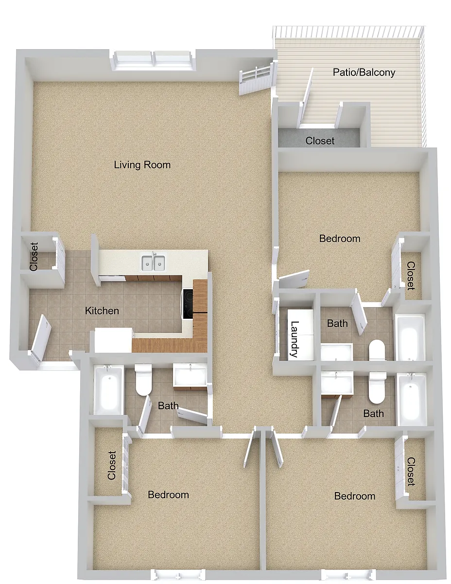 Floor plan Three Bedroom