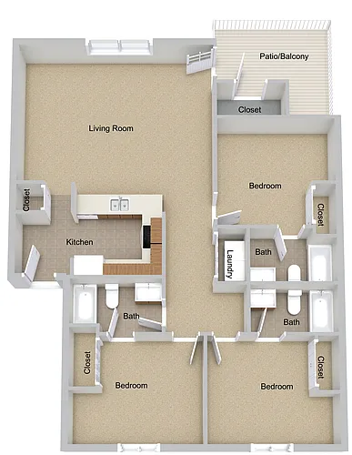 Floor plan Three Bedroom