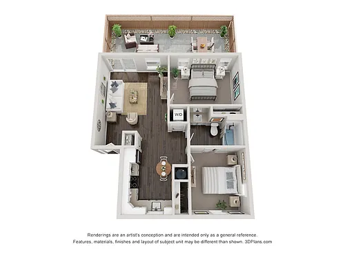 Floor plan 2 Bed 1 Bath C
