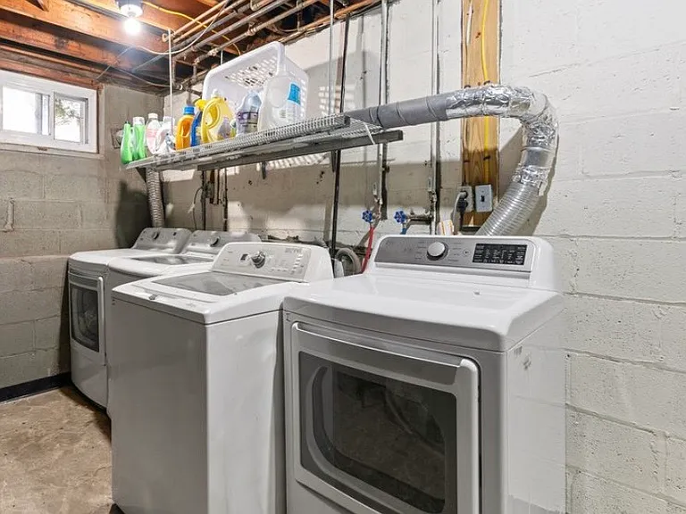 Basement washer and dryer for first floor