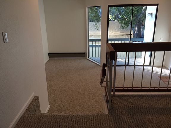 Split level living/dining area