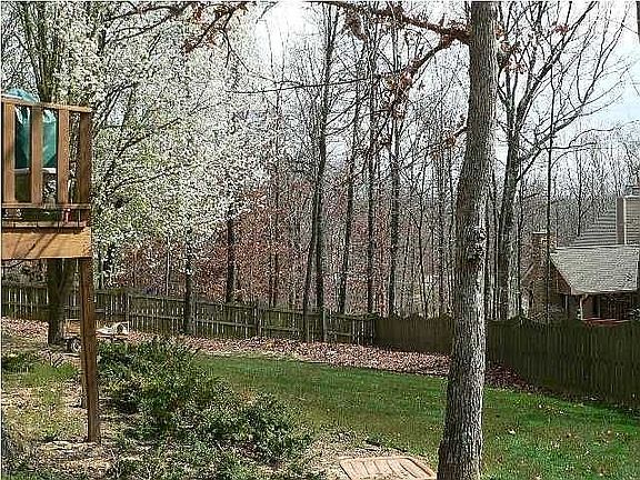 Fenced backyard
