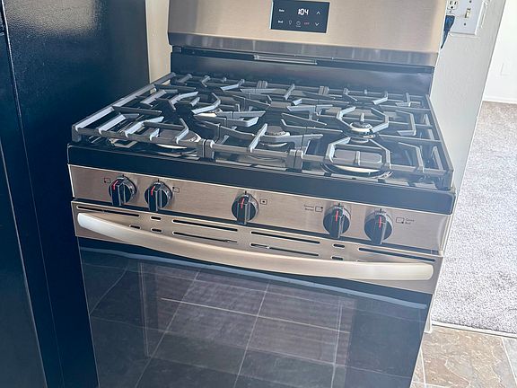 New stainless steel stove just installed