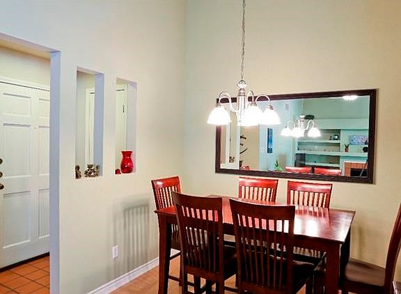 Dining room and front door.