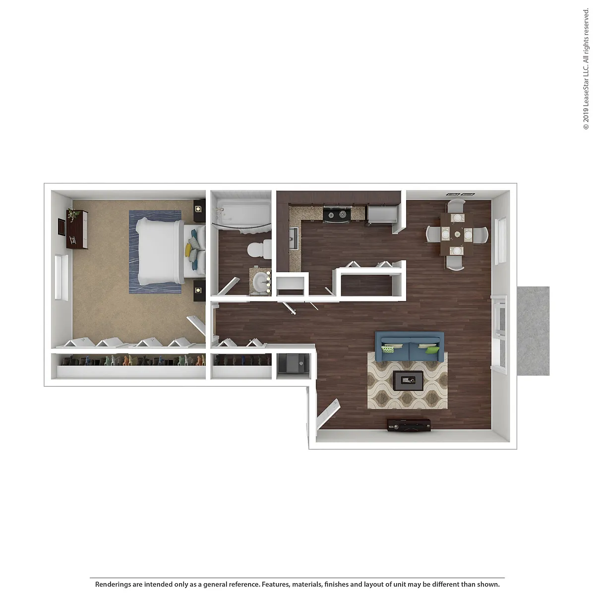 Floor plan Ashton - 1x1