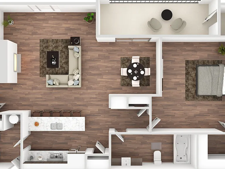 1 Bedroom | 1 Bath | 819 SF (Attached Garage Available) 1 Bedroom | 1 Bath | 819 SF (Attached Garage Available)