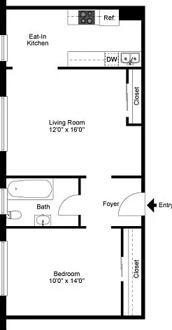 One Bedroom Floor Plan One Bedroom Floor Plan