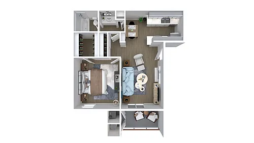 Floor plan 1x1-624-Full Renovation-Gray