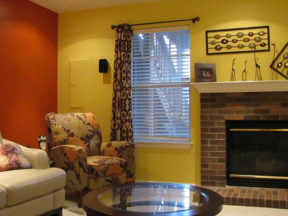 Basement with fireplace