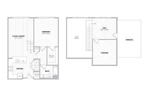 Floor plan 1 Bedroom Loft