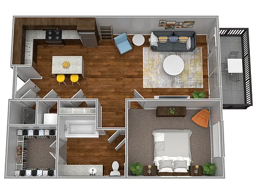 Floor plan 1x1A