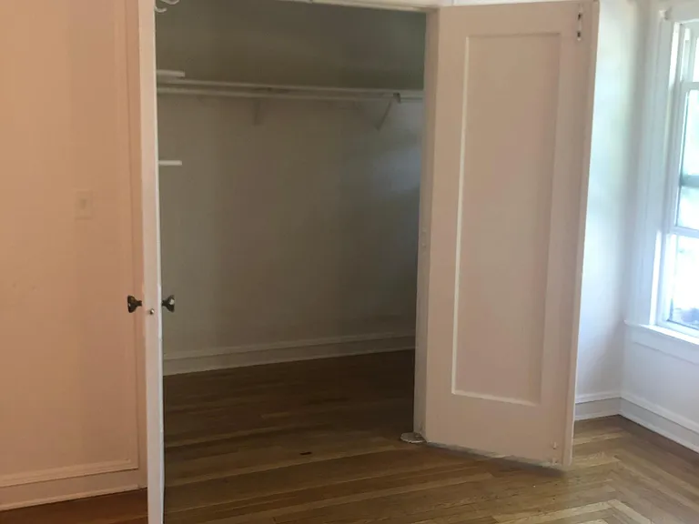 Walk in closet of studio