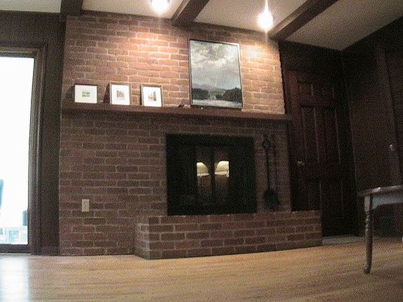 Classic brick fireplace