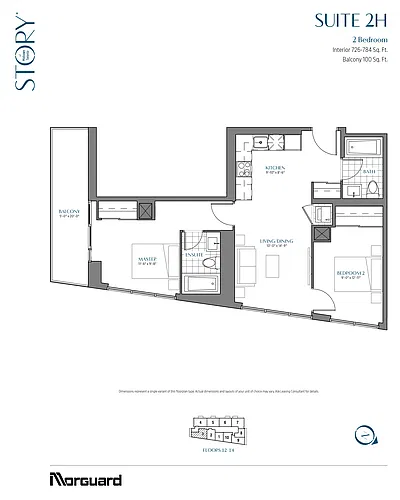 Floor plan 2 Bedroom, 2 Bathroom 2 Bed 2 Bath 5
